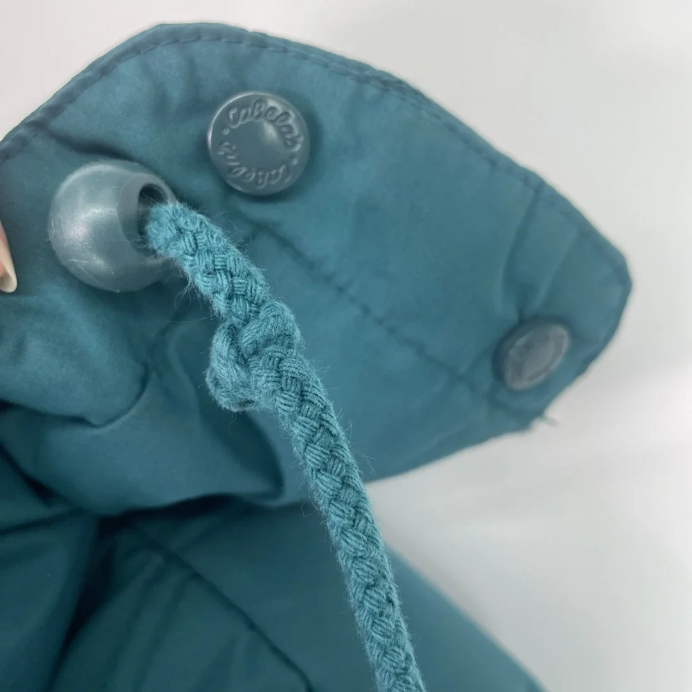 Vintage 90s Cabela's Quilted Down Parka Full Length Long Women's L‎ Hooded Teal